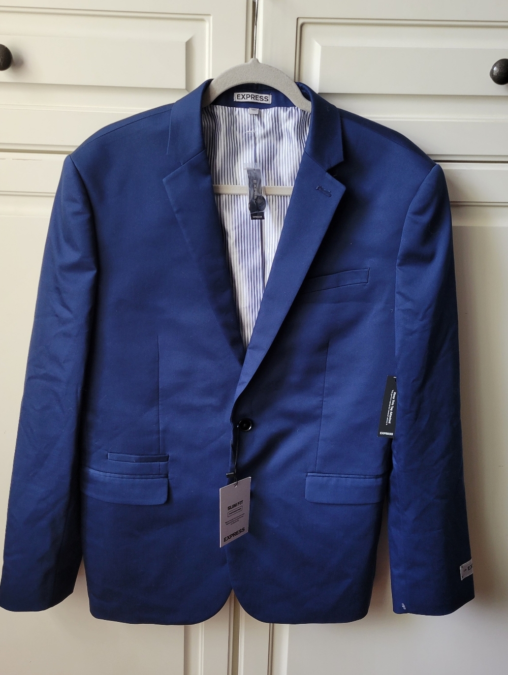 Nwt Express Photographer Slim Fit Blazer Sport Coat Blue 42R